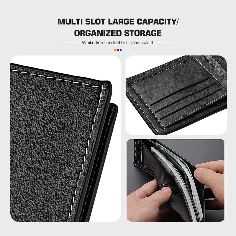 BQTT3 Leather Car Short Men Wallet Purse With Card Holder License Accessories For KIA K5 K2 Optima Soul Spectra Niro Cadenza Sephia