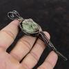 Подвеска из зеленого арагонита, обернутая медной проволокой, ювелирное изделие, подвеска с драгоценным камнем, украшение из зеленого арагонита, ручная работа, женская подвеска, подвеска, обернутая медной проволокой