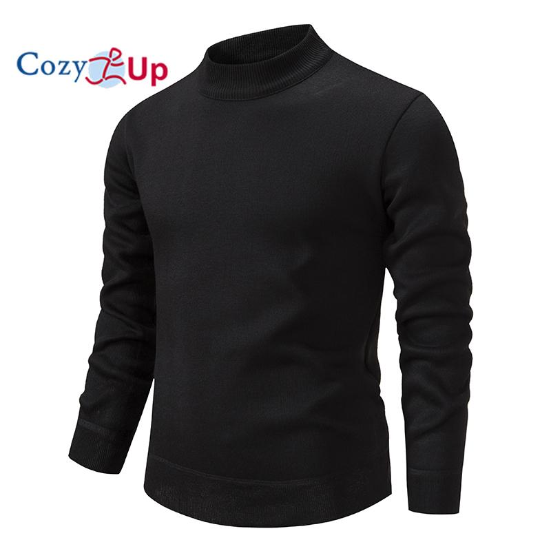 Cozy Up Men's Round Neck Solid Color Knitted Sweater Autumn and Winter Thick Base Warm Outer Wear Sweater