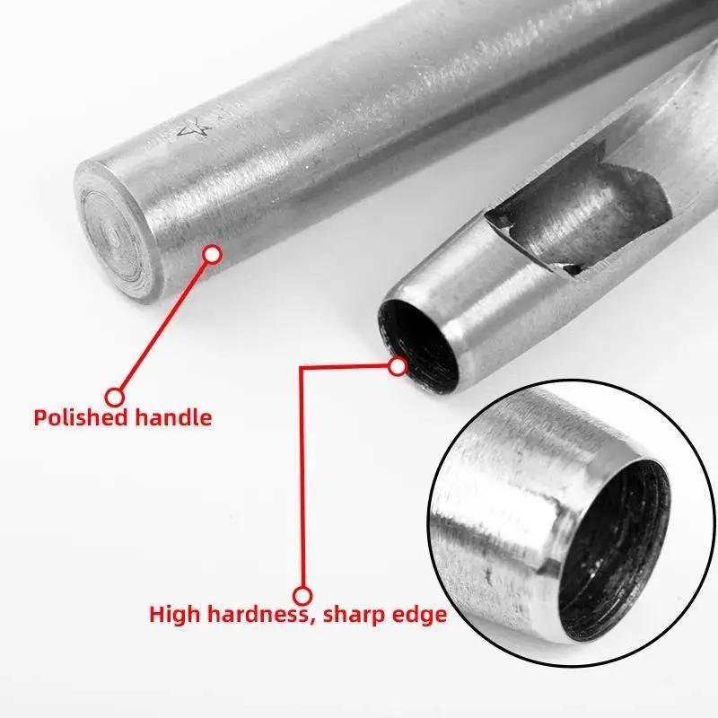 6/10 шт./набор инструментов для пробивки отверстий в коже, дырокол для круглого отверстия, аксессуары для шитья и кожевенного ремесла, набор для сверления и дырокола