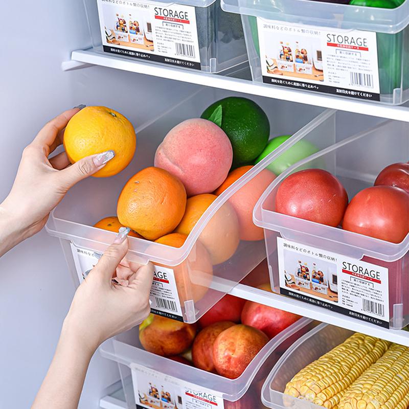 Clear Plastic Refrigerator Food Storage Box Container Fridge Drawer Shelf Household Kitchen Pantry Organizer Box