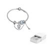 Pandora 925 Sterling Silver Glass Synthetic Cubic Zirconia Bangles Women's Ice Blue ZT2571