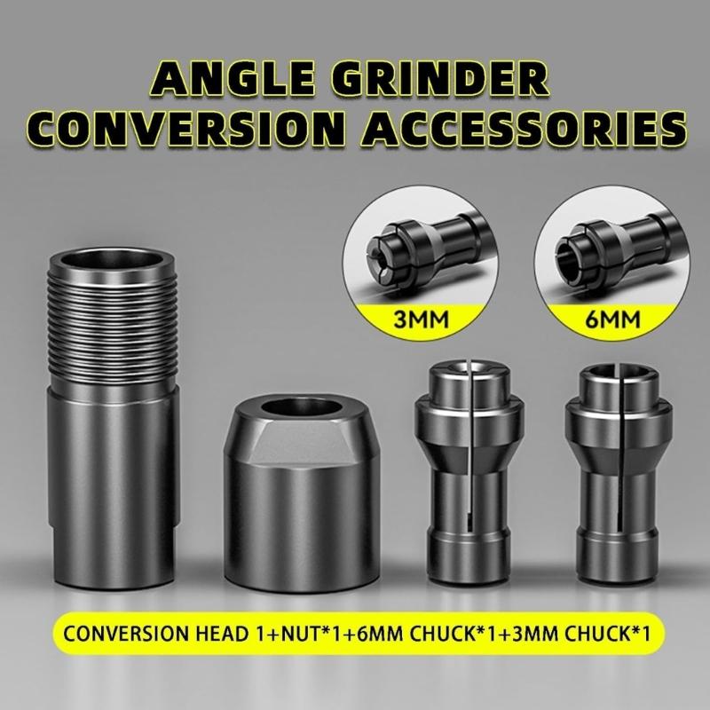 Professional Grade Thread Adapter Set For Converting Grinder To Straight Grinder Steel Built Rapid Installation