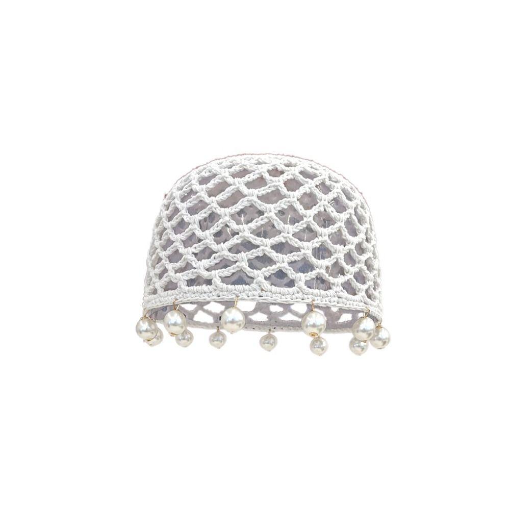 Round Beads Crochet Hollow Tassels Knitted Hat Bohemian Style Ethnic Style Hat Outdoor