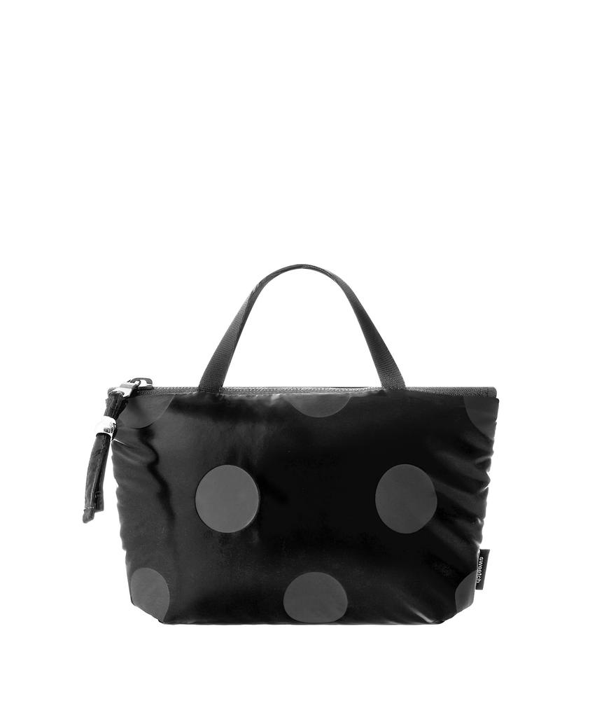 Косметичка Sweetch Handle Pouch 002 Глянцевая черная в горошек