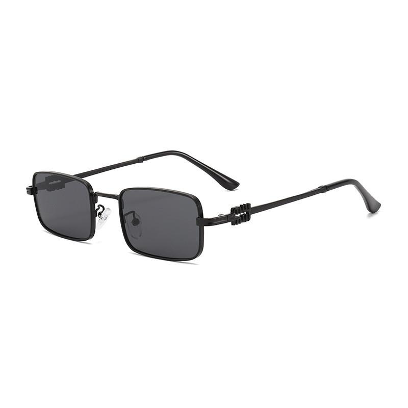Unisex Metal Square Sunglasses With Gradient Grey Lenses For Street Style And Outdoor Activities