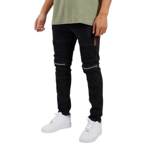 Brave Soul Mens Elba Denim Biker Slim Jeans