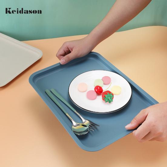Modern Stackable Storage Rounded Texture Cup Tea Tray Food Fruit Dessert Plate Rectangular for Living Room