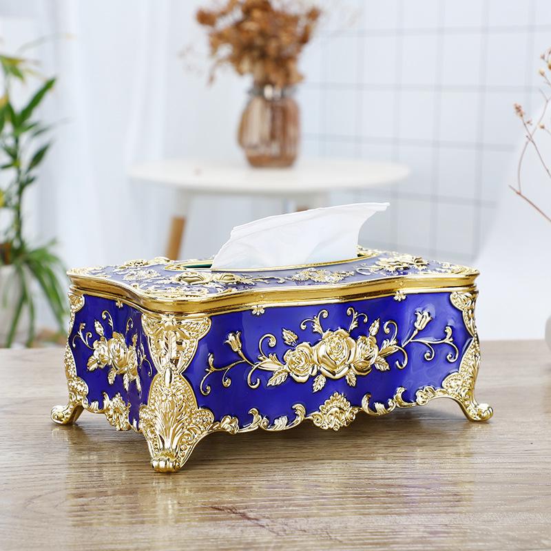 Золотистый большой держатель для салфеток - креативная настольная пластиковая бумажная коробка для дома