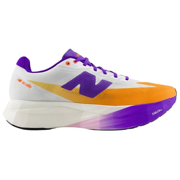 New Balance Мужские беговые кроссовки NB FuelCell SC Elite V5 Белый Фиолетовый Желтый MRCELNM5