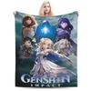 Genshin impact игра Аксессуары Пледы Мягкие фланелевые пледы Удобное плюшевое тонкое одеяло