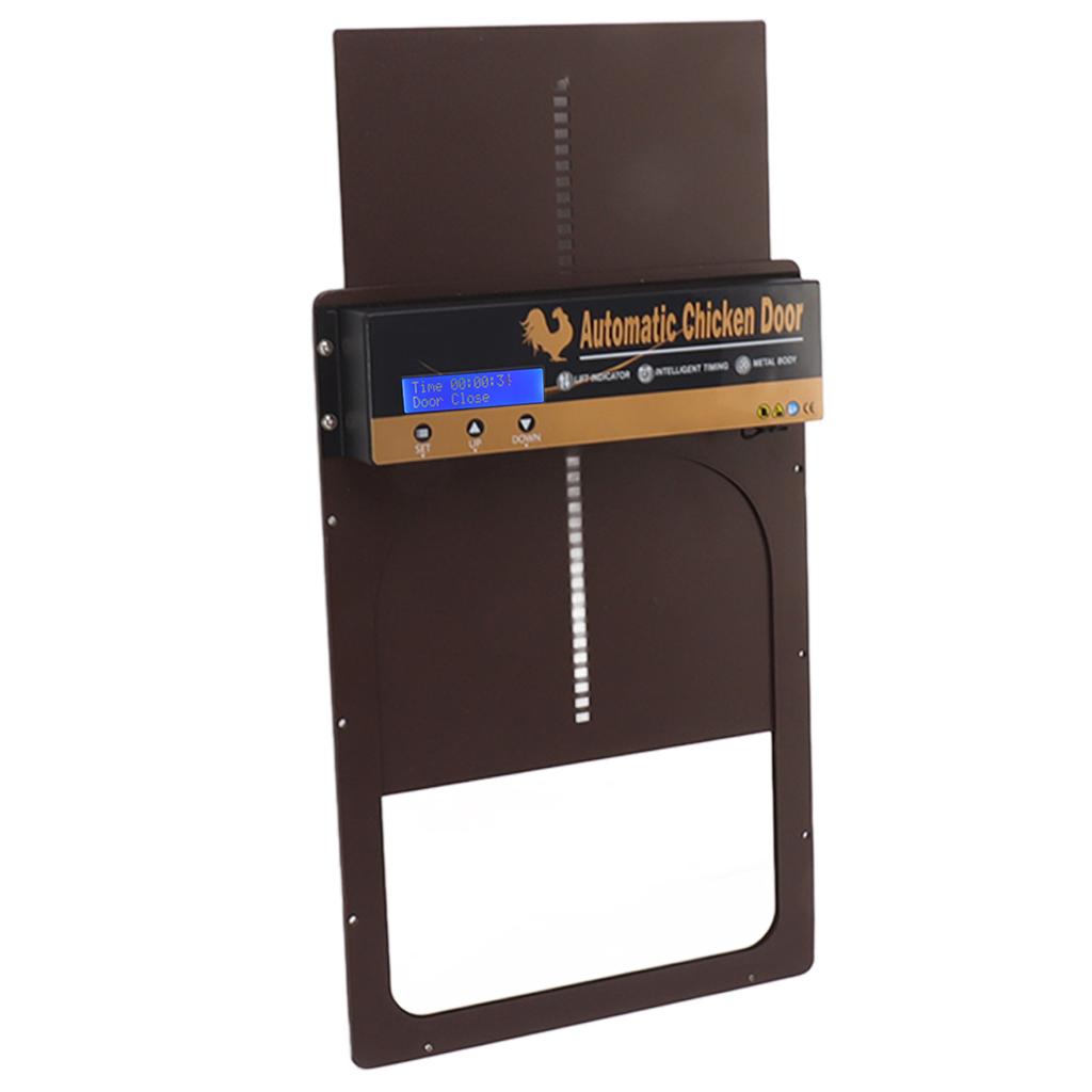 Дверь курятника Солнечная Металлическая Модель Синхронизации Установка Времени Автоматическая Дверь для Домашних Ферм Кофе