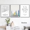 Карта Живопись Холст Торонто Современное украшение дома Настенные картины для дизайна комнаты Постеры и принты Без рамки