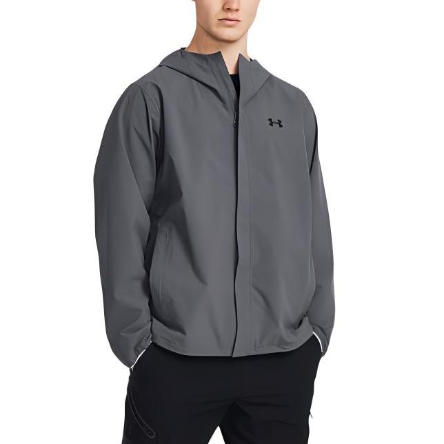 Under Armour Stormproof Cloudstrike однотонная эластичная куртка с капюшоном на молнии для мужчин, куртки Rhino-Gray 1376066-025