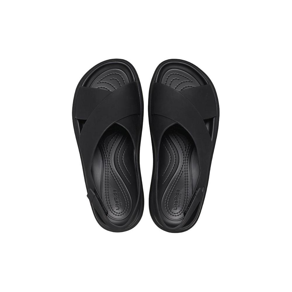 Crocs Женские сандалии Brooklyn Luxe с перекрестными ремешками 'Черные' 209407-060