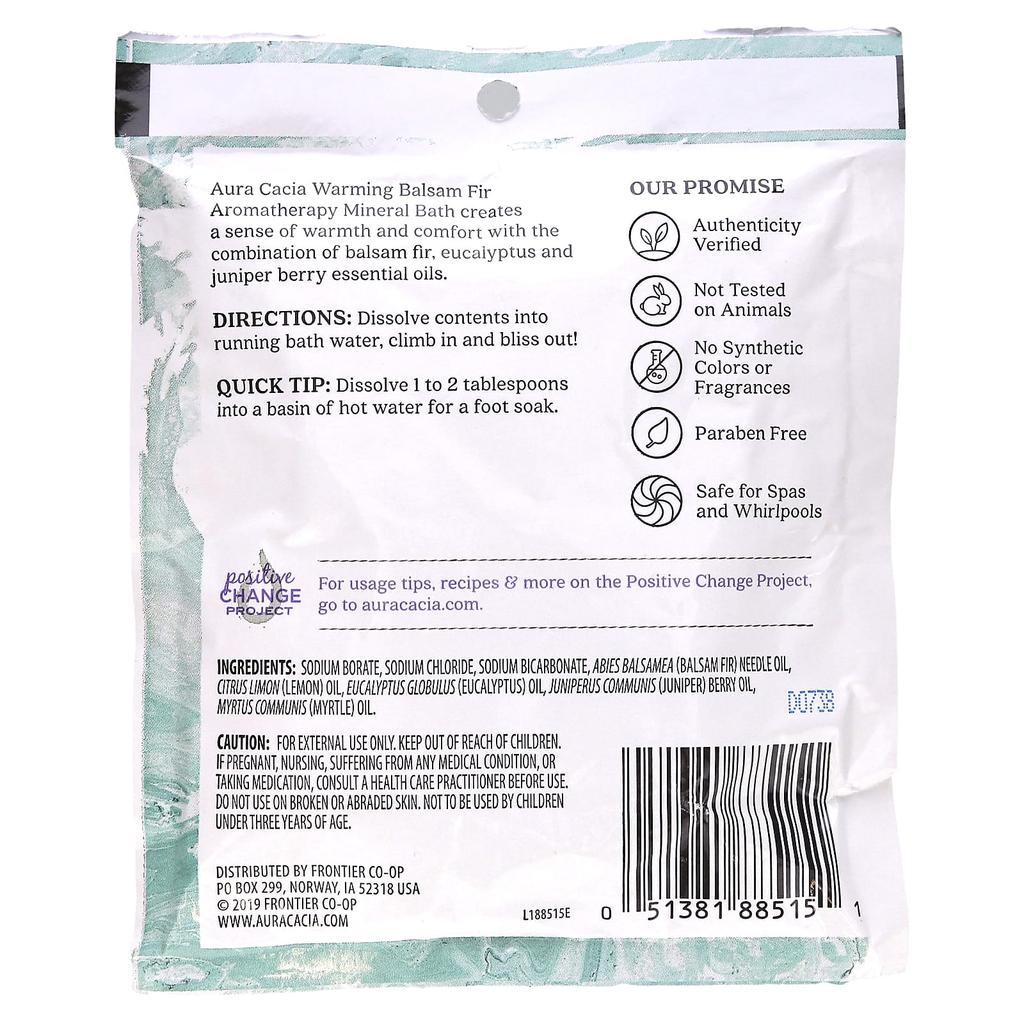 Ароматерапевтическая минеральная ванна, согревающий бальзамический пихтовый аромат, 70,9 г(2.5 унции)