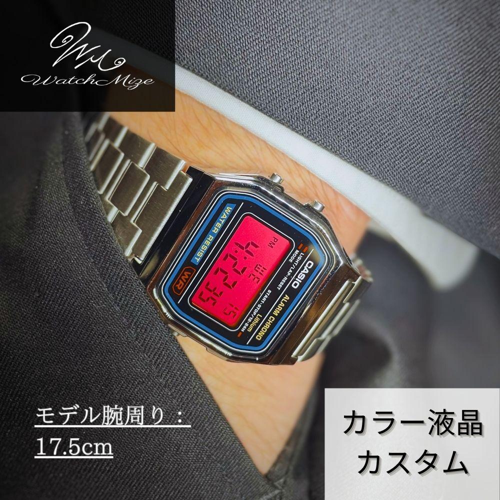 Casio ЖК-дисплей красный ЖК-дисплей Пользовательский цвет Пользовательский A158WA-1JH основа, (база) смотреть