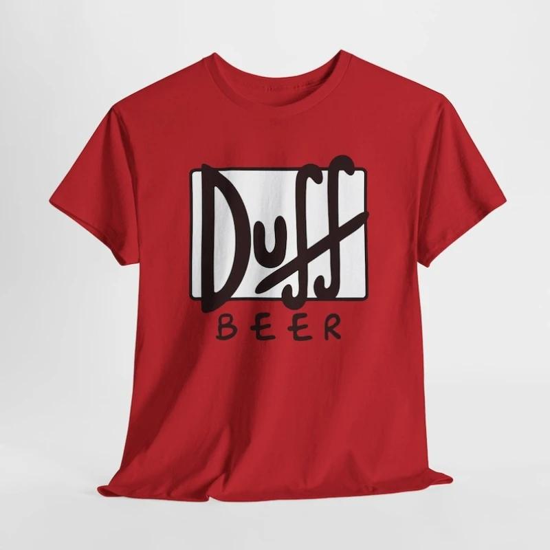 Унисекс футболка Duff Beer Подарок для фаната Бар Мо Выпивка Гомер Симпсон Даффмен Одежда Смешная футболка по ТВ-шоу Винтажный мультяшный мерч хлопок