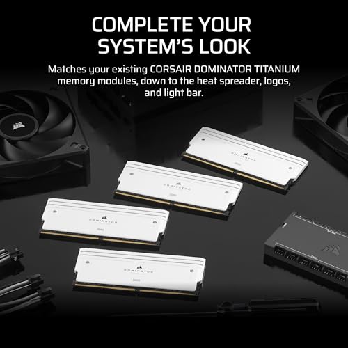 Corsair DOMINATOR Титановый комплект для улучшения RGB-подсветки DDR5 - 2 модуля - 0 ГБ ОЗУ - Совместим с CORSAIR iCUE - Белый