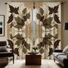 2-piece HD Digital Green Vector Vintage Floral Pattern Curtain Home Decoration Style Decorate Living Room Bedroom Wear Rod Curta