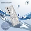 Совместимый магнитный чехол для телефона Samsung S26 Ultra/S23 с золотым щитом и вращающимся кольцом.