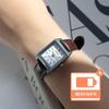 Женские квадратные прямоугольные винтажные повседневные простые часы с металлическим кожаным ремешком