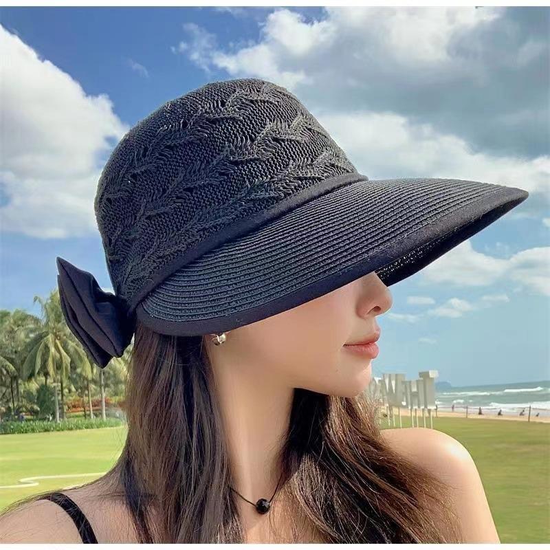 Summer Girls Sun Hats Wide Brim Bowknot Straw Hat Outdoor Sun Protection Women Ladies Caps
