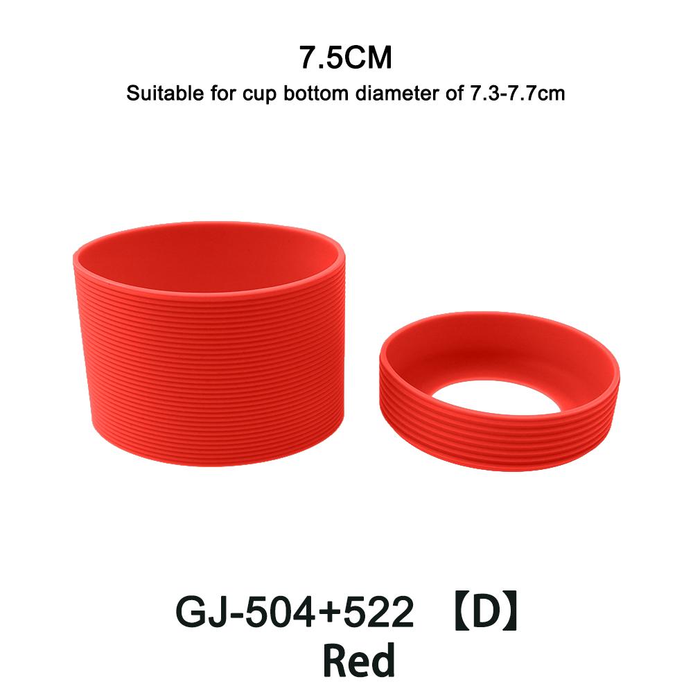 2Pc/Set 7.5cm 15 Colour Threaded Soft Silicone Cup Sleeve And Bottom Suit Heat Insulated Anti Slip Good Toughnes Odorless