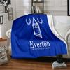 Football Club Everton Flannel Blanket, Soft Polyester, Modern Design, All-Season for Camping, Travel, Gifts for holidays or birthdays