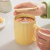 400ml Coffee Cup with Wood Lid Water Cups Ins Style Breakfast Cup  Household