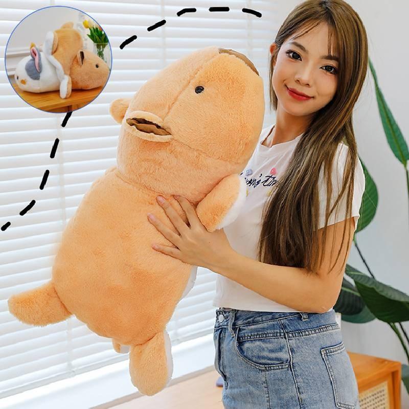 Charming Brown Capybara Plush Doll Cat Transformation Soft Toy For Kids Gift