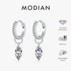 MODIAN 0.5 карата D цвета ромбовидные моссанитовые серьги-кольца из стерлингового серебра 925 пробы, роскошные блестящие серьги-кольца для женщин, свадебные украшения