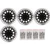 4Pcs 1.9in Aluminium Beadlock Wheel Rims Hubs for SCX10 110 RC Crawler Car (Black Silver)