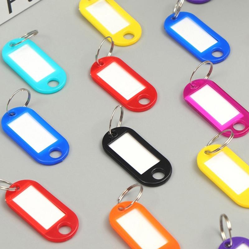 50 шт. красочный брелок для ключей, этикетка для ключей, идентификационное имя, номер телефона, маркерная бирка, багажная бирка