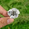 Natural Labradorite 925 Silver Solitaire Flower Adjustable Ring For Girls