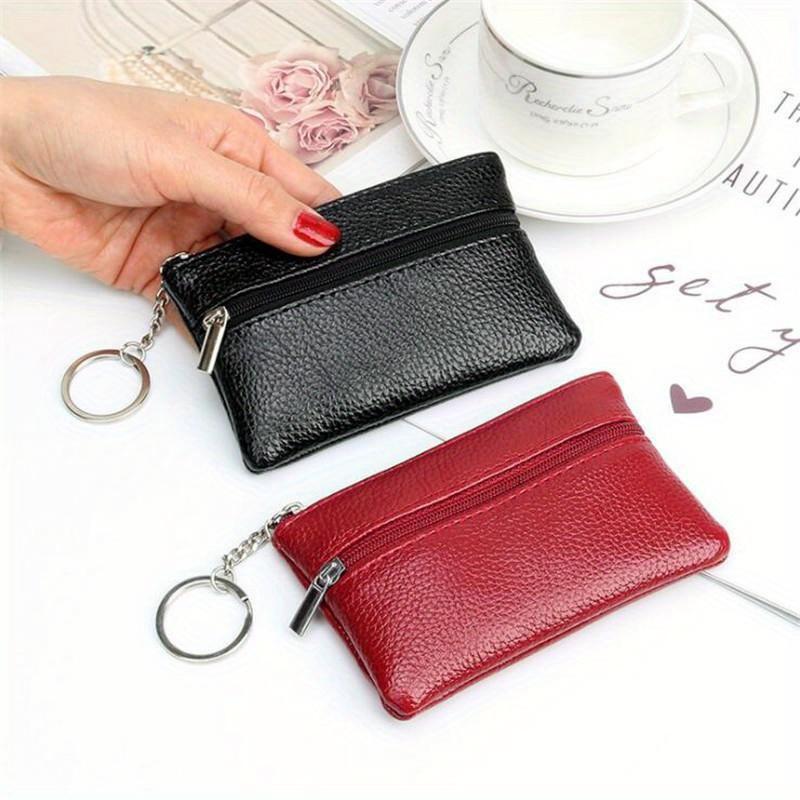 PU Leather Coin Purses Women's Small Change Money Bags Pocket Wallets Key Holder Case Mini Functional Pouch Zipper Card Wallet