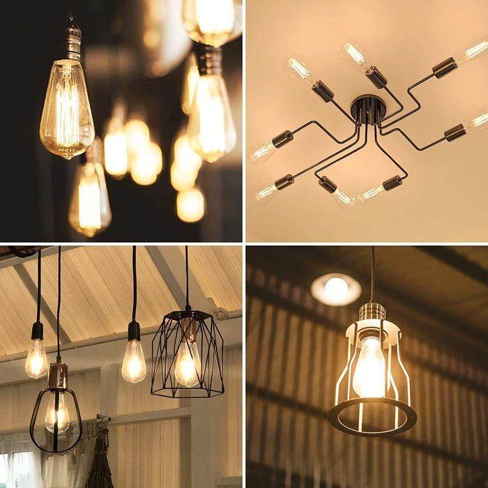 Ampoule LED E27 - AIMOONSA - ST64 - 4,8W (équiv. 40W) - 470 lm - Blanc chaud 2500K
