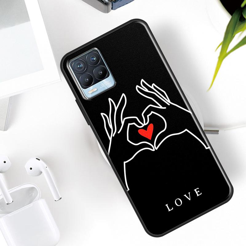Hand Holding Moon Finger Heart Case For Realme 15 11 12 13 14 Pro Plus C53 C55 C51 C25 C63 C61 C65 C67 C71 C75 GT6 GT7 Pro