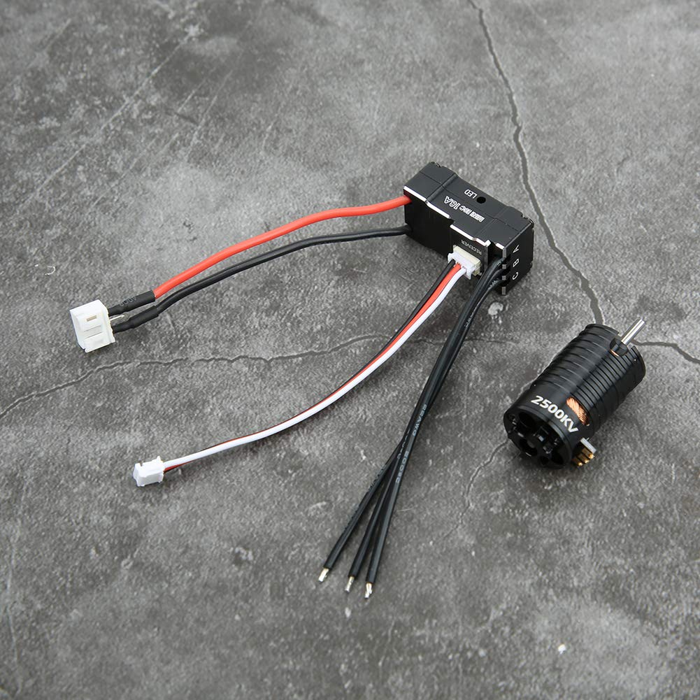 Высокомоментный бесколлекторный двигатель 18A регулятор скорости комплект для 124, 128, 132 RC Mini-Z автомобилей (Черный, 2500 кВ)