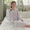 Court-style Princess Sleepwear for Women, Winter and Autumn, French Sweet and Cute Lace with Flowers and Frills, Loose Nightwear