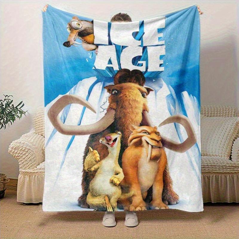 1pc, Ice Age Home Decor Throw Blanket, Perfect for Couch, Bed, Travel, Camping, Car, Beach, Office Nap, Ideal Gift for Animal LoversC050