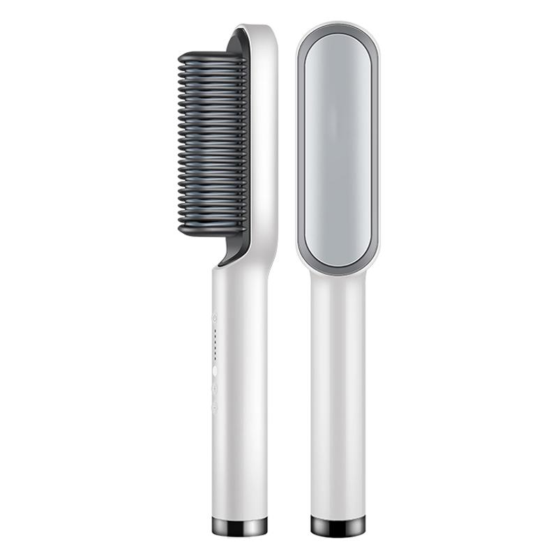 Negative Ion PTC Plate Metal Hair Straightening Brush USB Power Overheating Protection Portable Design Electric Comb