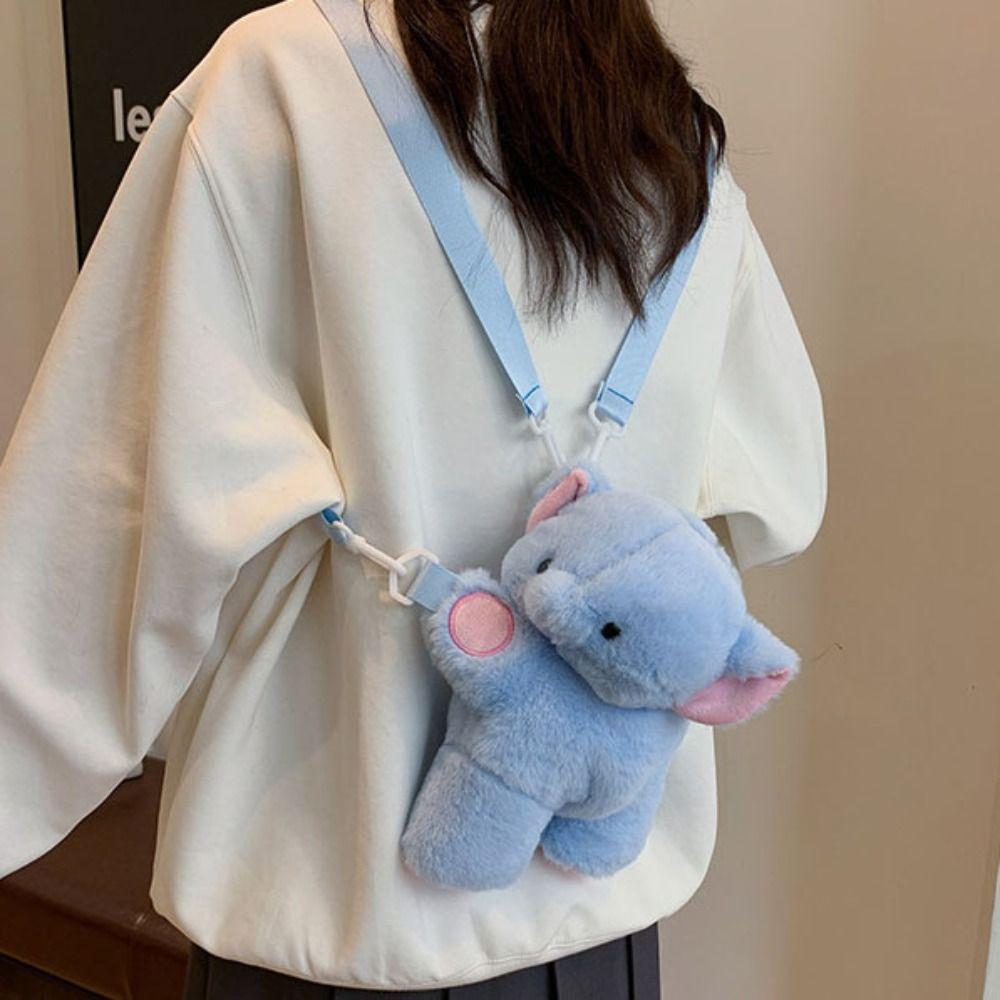 Korean Style Plush Doll Crossbody Bag JK Lolita Animal Shoulder Bag Children's School Bag Girls
