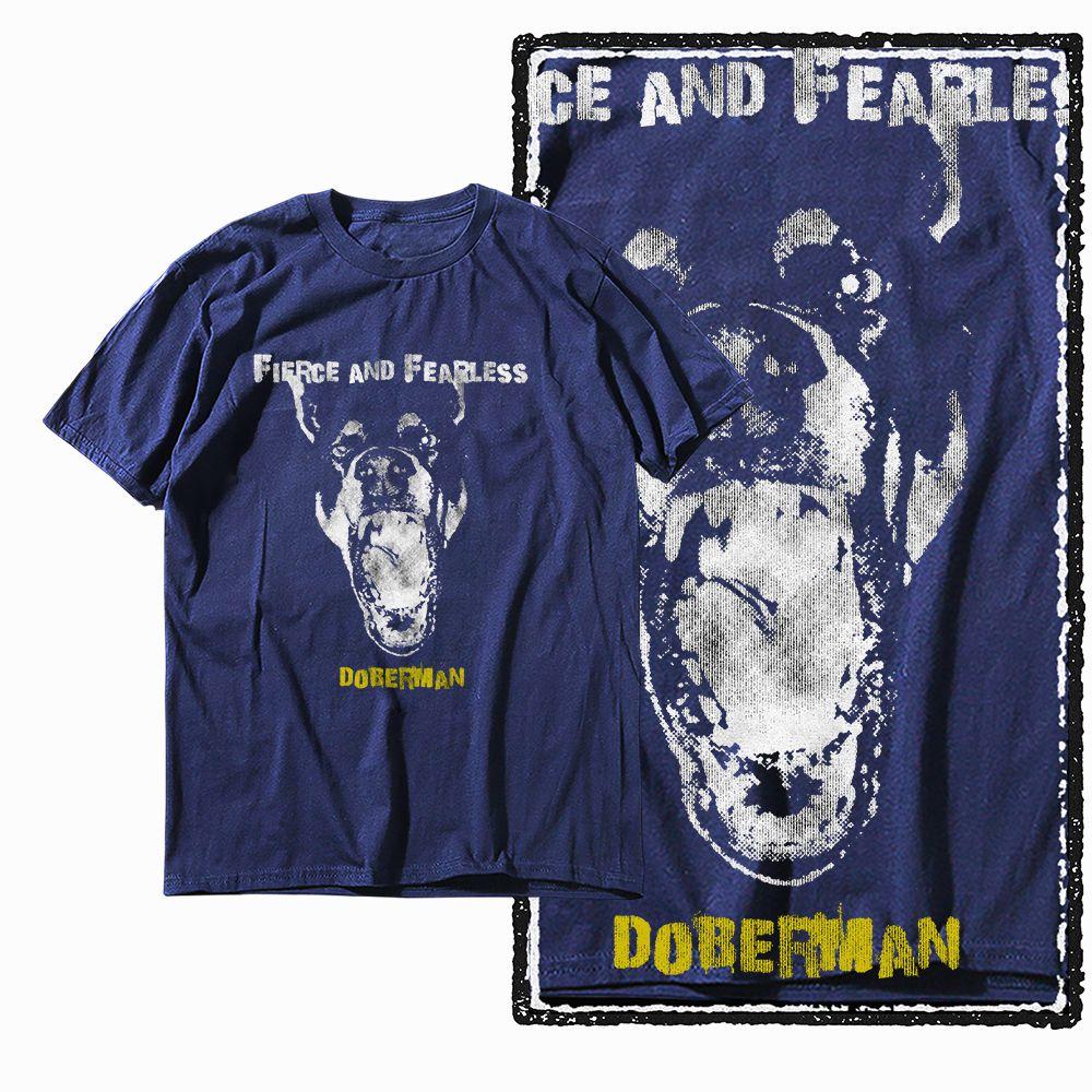 G59 NAVY Big Size 100% Cotton Dog Printed Men's T-shirt | Streetwear Cool Vintage O-neck Men's Tee Tshirt