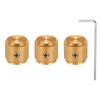 Uxcell 3-Piece Aluminum Potentiometer Knob, 14" (6mm) Universal Volume Tone Control Knob with Arrow Indicator for Guitar, 12" Gold
