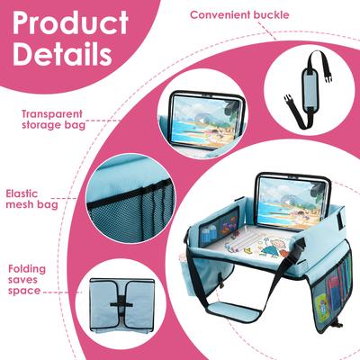 Поднос для автокресла Складной столик для автокресла Практичный столик для занятий в самолете для детей Мальчик Девочка Портативный дорожный поднос для малышей и детей