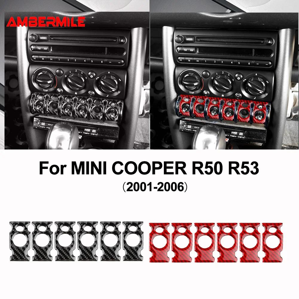 Real 3D Soft Carbon Fiber Sticker For Mini Cooper R50 R53 2001-2006 Headlight Door Switch Panel Cover Interior Upgrade Decor Kit