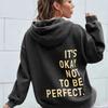 Womens Oversized Hooded Sweatshirt With Letter Print Loose Fit Long Sleeve Casual Streetwear Top