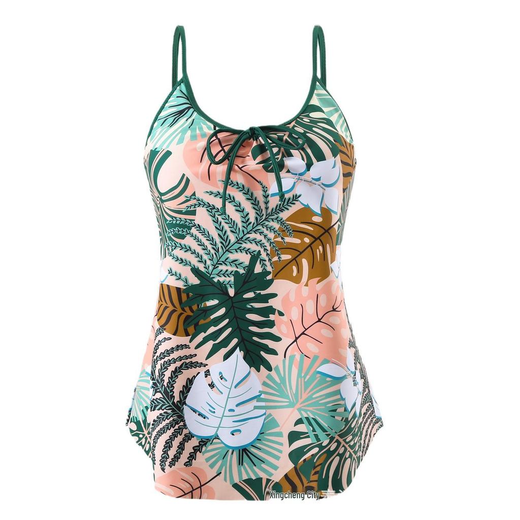 2025 European & American Plus Size Quick-Dry Tankini Swimsuit