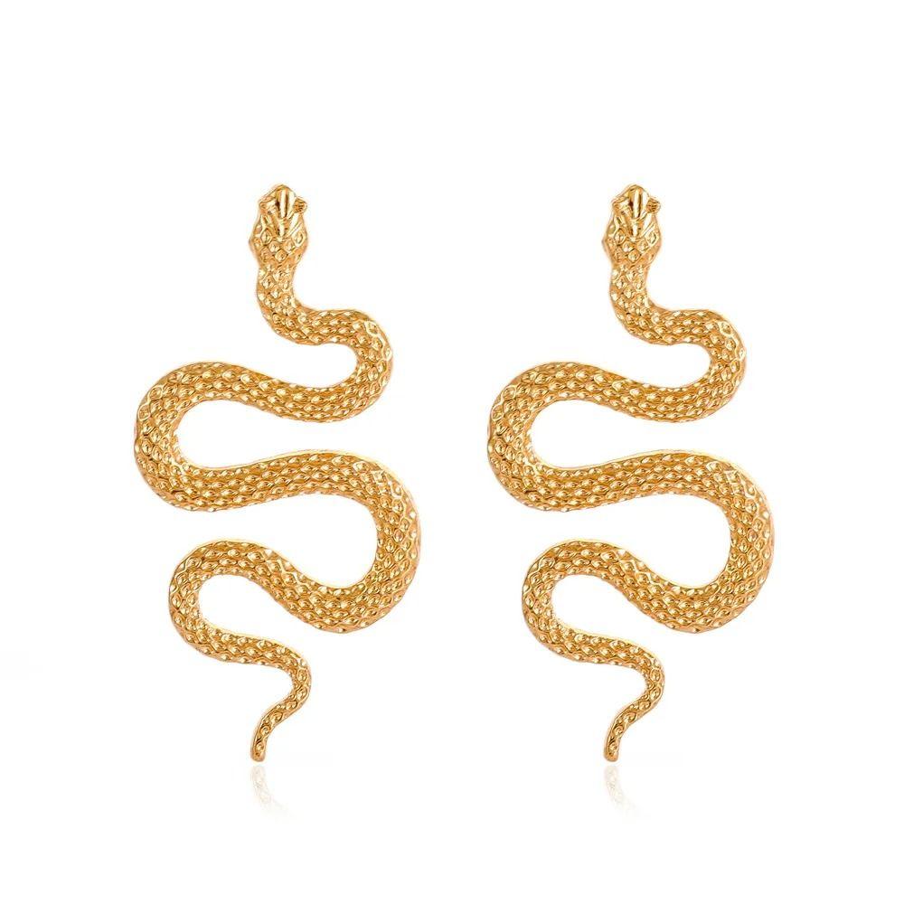 Trend Earrings Gothic Metal Earrings Temperament Snake Shaped Pendant Earrings Women